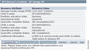 Window: SFI Server's Control