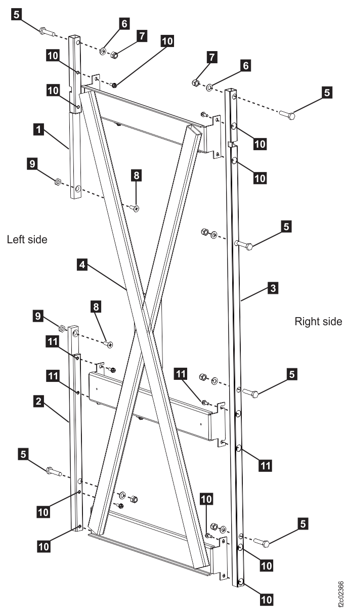 Front brace assembly (models 98x, 8xE)