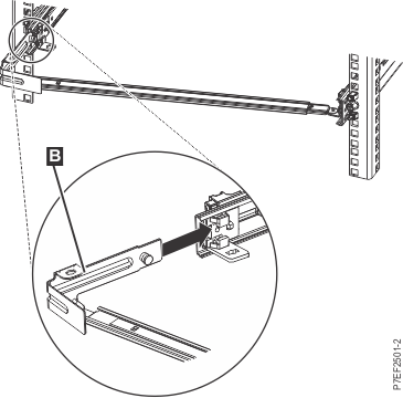 Extending the pin, and installing the bracket into the slide rail